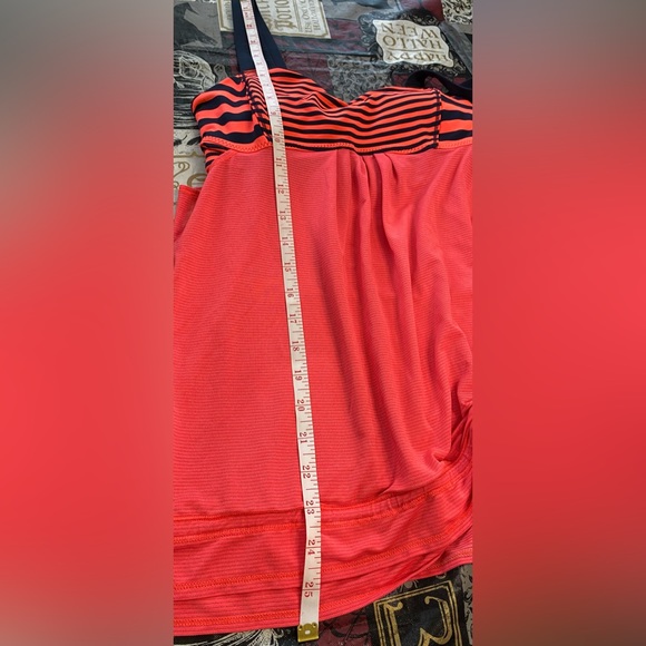 Lululemon Orange and Blue Striped Run Back On Track Tank Top Women's Size 6 - Picture 8 of 10